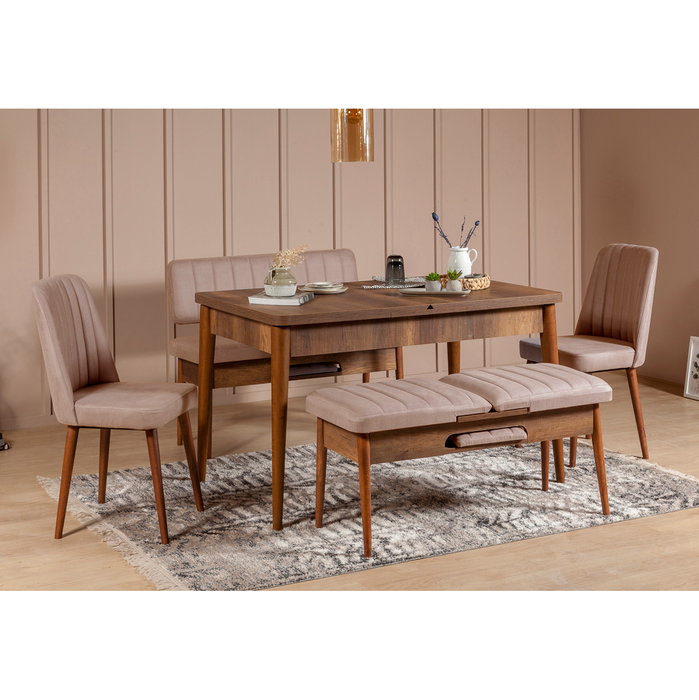 Hanah Home Sillón Vina Terciopelo Walnut-Stone